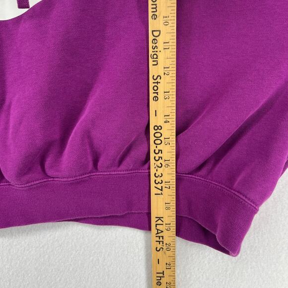 NIKE Hoodie Womens M Sportswear Club Fleece Pullover Cropped Sweatshirt Purple - Picture 15 of 16